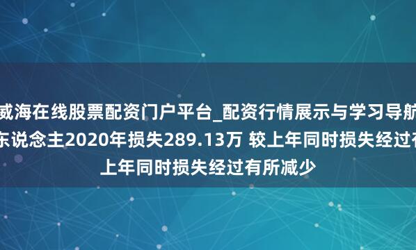 威海在线股票配资门户平台_配资行情展示与学习导航 川机器东说念主2020年损失289.13万 较上年同时损失经过有所减少