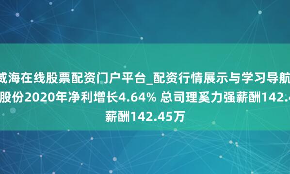 威海在线股票配资门户平台_配资行情展示与学习导航 申能股份2020年净利增长4.64% 总司理奚力强薪酬142.45万
