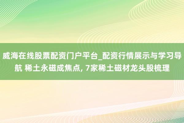 威海在线股票配资门户平台_配资行情展示与学习导航 稀土永磁成焦点, 7家稀土磁材龙头股梳理