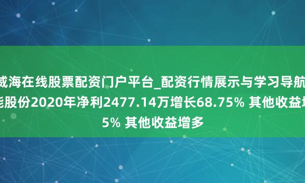 威海在线股票配资门户平台_配资行情展示与学习导航 巨能股份2020年净利2477.14万增长68.75% 其他收益增多