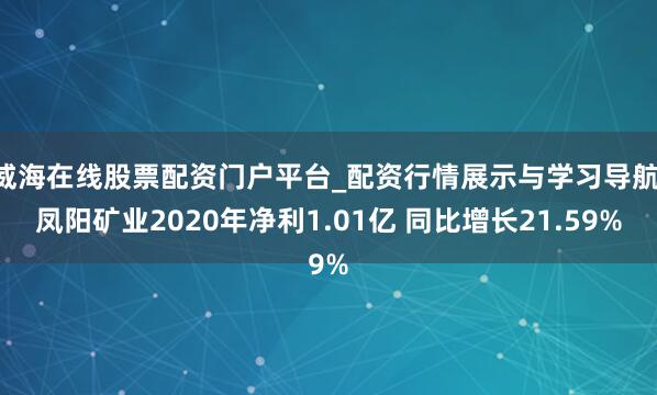 威海在线股票配资门户平台_配资行情展示与学习导航 凤阳矿业2020年净利1.01亿 同比增长21.59%