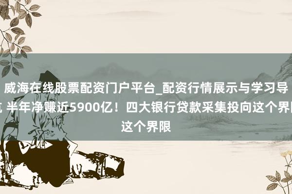 威海在线股票配资门户平台_配资行情展示与学习导航 半年净赚近5900亿！四大银行贷款采集投向这个界限