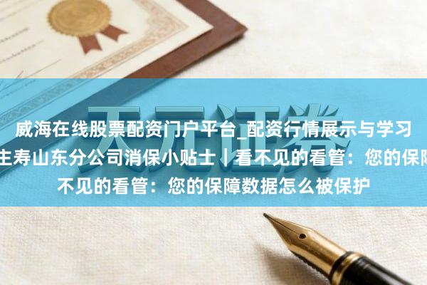 威海在线股票配资门户平台_配资行情展示与学习导航 百年东说念主寿山东分公司消保小贴士｜看不见的看管：您的保障数据怎么被保护